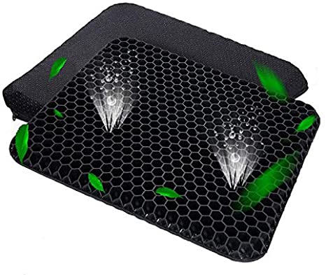 Gel Seat Cushion,Cushion,Non-Slip Cover,Help in Relieving Back Pain & Sciatica Pain,Seat Cushion for The Car,Office,Wheelchair&Chair,(Black)