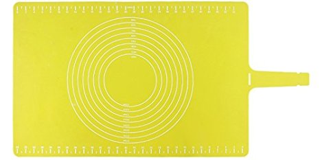 Minchsrin 22.85'' X14.6'' Silicone Non-slip Pastry Mat with Measurements, Roll-up, Green