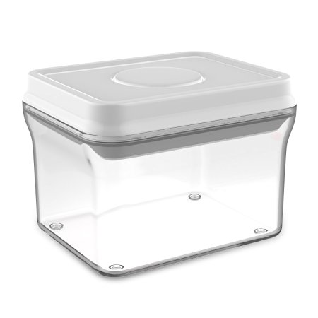 Nuovoware 0.88 Quart Rectangle Pop Container / Airtight Food Storage Container Set with Pop-up Button, Crystal Clear