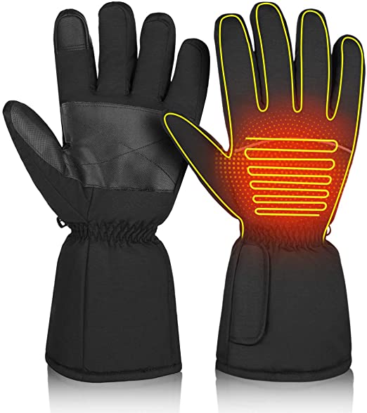 CLISPEED Electric Heated Gloves Touch Screen and Waterproof Thermal Gloves for Men Women