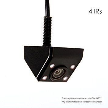 Backup Camera Nightvision, COOLINT R4 Mini Style 4-IRs Auto Car Rear View Camera - Black