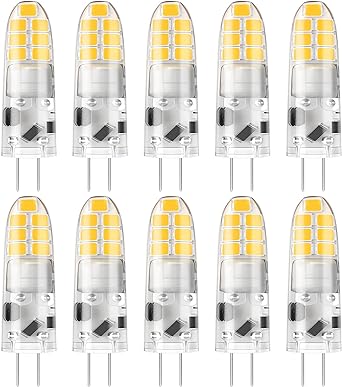 DiCUNO G4 LED Bulb, 2W (20W Halogen Replacement), 4000K Natural White, 12V AC/DC JC Type Bi-Pin Base Light Bulbs for Under Cabinet, Puck Light, Landscape Lighting, 200 Lumen Non-Dimmable, Pack of 10