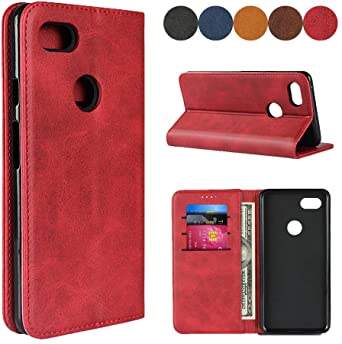 SailorTech Google Pixel 3 XL Case, Color Matching Premium Leather Wallet Flip Cover Case with Kickstand Protective Cover and Multiple Card Slots Protective Cover for Google pixel3xl- (6.3") Wine Red