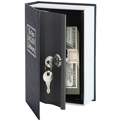 Home-X Dictionary Diversion Book Safe with Key Lock, Metal