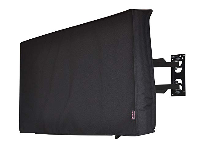 BroilPro Accessories Outdoor TV Cover, Waterproof Universal Protector for 40"-43'' LCD, LED, Compatible with Standard Mounts and Stands, Built In Remote Controller Storage Pocket, Black