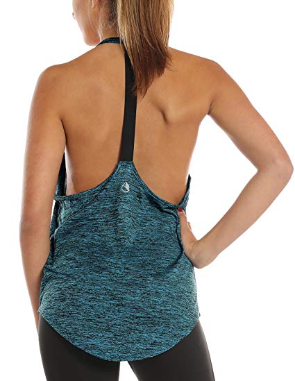 icyzone Workout Tank Tops for Women - Athletic Yoga Tops, T-Back Running Tank Top