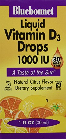 Bluebonnet Liquid Vitamin D3 Drops 1000 IU, Citrus, 1 Ounce