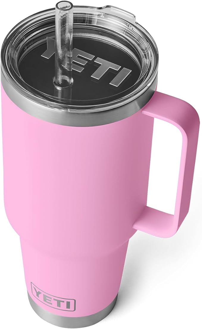 YETI Rambler 42 oz Straw Mug, Vacuum Insulated, Stainless Steel, Power Pink