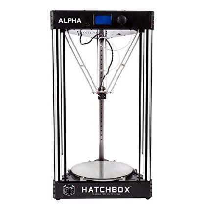 HATCHBOX 3D PTR-ALPHA Alpha 3D Printer, Fully Assembled, Heated Build Plate with Glass Bed and Automatic Leveling, Volume 300 mm Diameter x 330 mm Height, Print Resolution 50-400