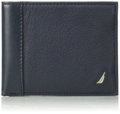 Nautica Men's Milled Leather Passcase Wallet