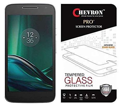 Chevron 9H Curved Edge Tempered Glass Screen Protector Protecting Eyesight for Moto G Play 4th gen (Motorola Moto G4 Play)