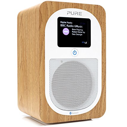 Pure Evoke H3 Portable Digital DAB/DAB  and FM Radio with Bluetooth, Colour Screen, Alarm - Oak