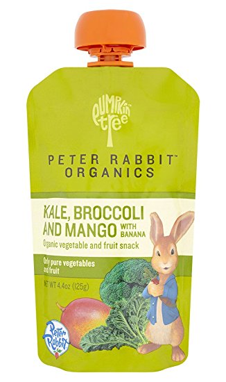 Peter Rabbit Organics Kale, Broccoli and Mango with Banana, 4.4-Ounce Pouches (Pack of 10)