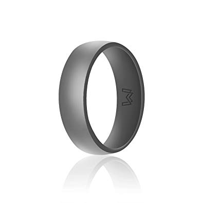 WIGERLON Mens Silicone Wedding Ring&Rubber Wedding Bands for Workout and Sports Width 8mm