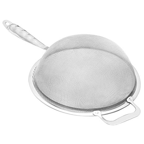 Upgraded 9” Fine Mesh Strainer with Sturdy Handle - Fine Mesh Sieve Ideal for Baking, Rice, Quinoa, Bone Broth