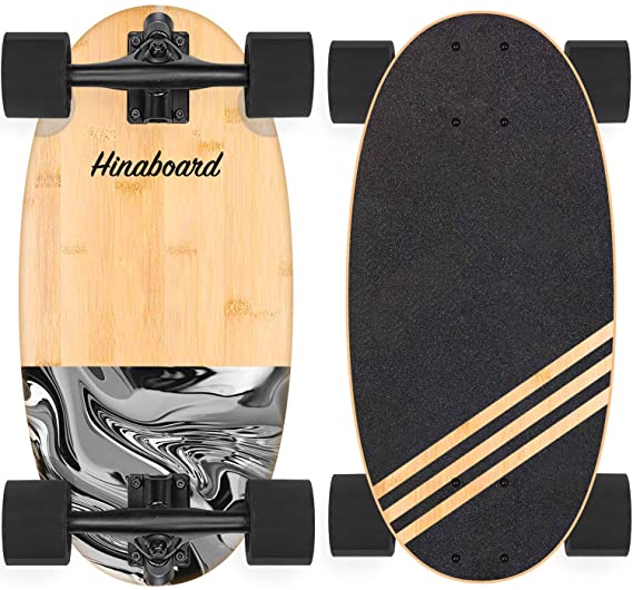 Hi-Na Hinaboard Mini Longboard Protable Skateboard Mini Cruiser Skateboard Mini Skateboard Bamboo Longboard Crusier Skateboard Short Skateboard DIY Skateboard