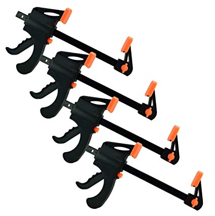 Black Duck Brand Ratchet Bar 6" Clamp, Converts to 12" Spreader (4 Pack Ratchet Bar Clamps)