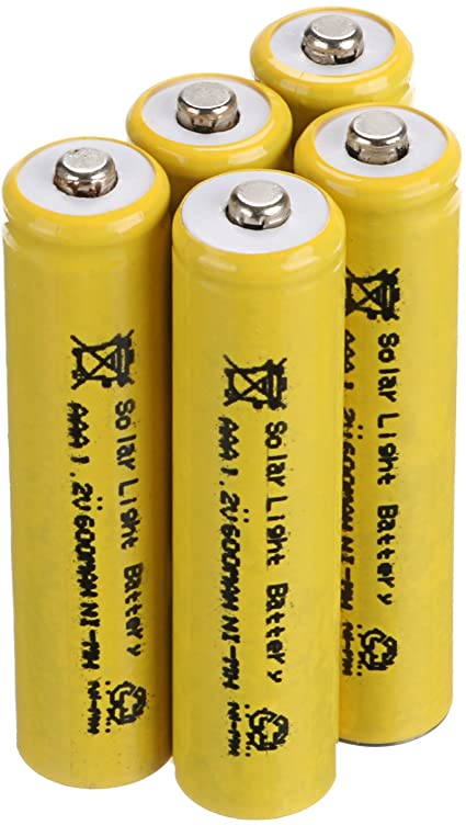 Windmax 5PCS Yellow 3A AAA Solar Light 1.2V 600mAh NiMH Rechargeable Batteries for Lights