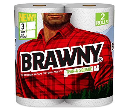 Brawny White Tear-a-Square Paper Towel, 2 Count
