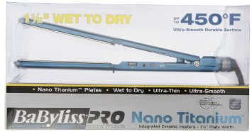 BaByliss Pro BABNT5073T Nano Titanium-Plated Wet-To-Dry Hair Ultra-Thin Straightening Iron, 1.5 Inch