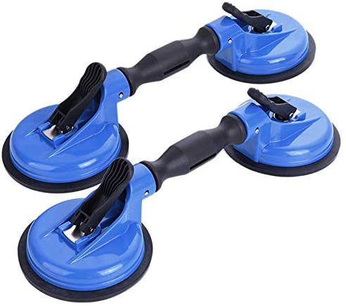 IMT Glass Suction Cup Dual Cups 2 Pack, Heavy Duty Vacuum Plate with Adjustable Handle Glass Holder to Lift Large Glass/Auto Glass Windshield Installation/Tiles Mirrors Moving, 260lb Suction Power