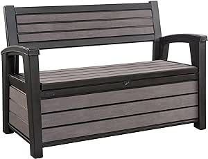 Keter Cassapanca Hudson Bench Grigia 227 Lt In Resina Cm 132.7X63.5X89.7 H