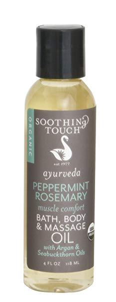 Soothing Touch Bath Organic Body & Massage Oil, Peppermint Rosemary, 4 Ounce