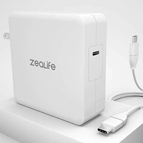 ZeaLife 87W USB C Power Adapter, Premium Fast Charging Power Brick Compatible with USB-C Thunderbolt 3 Charger Port MacBook Pro 15-in 2016, 2017, 2018 [ UL 60950-1 Tested ]