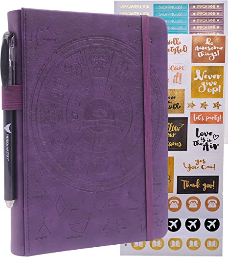 Undated Deluxe Law of Attraction 12-Month Weekly Planner (Purple, A5 Size)   Bonus