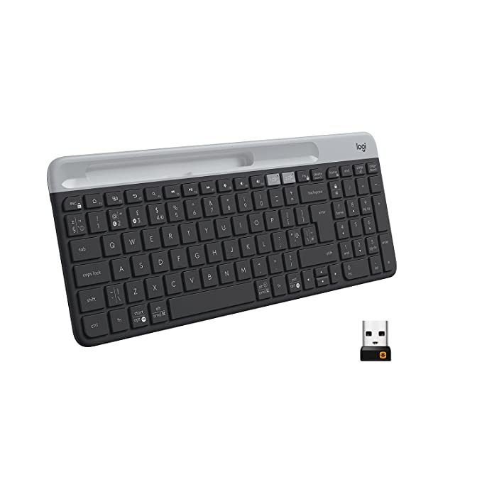 Logitech K580 Slim Multi-Device Wireless Keyboard for Chrome OS - Bluetooth/USB Receiver, Easy Switch, 24 Month Battery, Desktop, Tablet, Smartphone, Laptop Compatible - Graphite