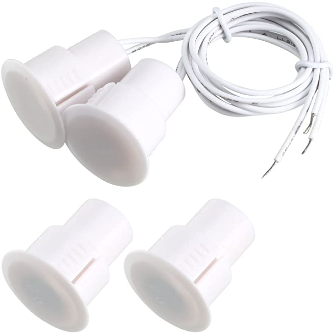 uxcell N.C. Recessed Wired Security Window Door Contact Sensor Alarm Magnetic Reed Switch White RC-36 2pcs