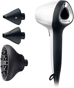 Remington Sèche-cheveux Ergonomique [Ultra Compact, Léger, Silencieux] Air3D blanc (1800W, flux d'air 3D unique 110km/h, soin de cheveux Ionique, brillance anti-frizz, 3 températures/2 vitesses) D7779