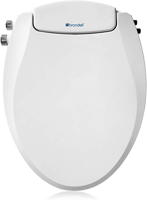 Brondell Swash Non-Electric Bidet Toilet Seat, Dual Temperature, Fits Elongated Toilets, White – Dual Nozzle System – Bidet with Easy Installation