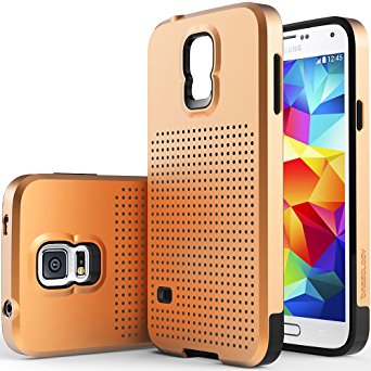 Galaxy S5 Case, Caseology [Air Mesh Series] Dual Layer Impact Resistant Shock Absorbent for Samsung Galaxy S5 - Air Mesh Copper Gold