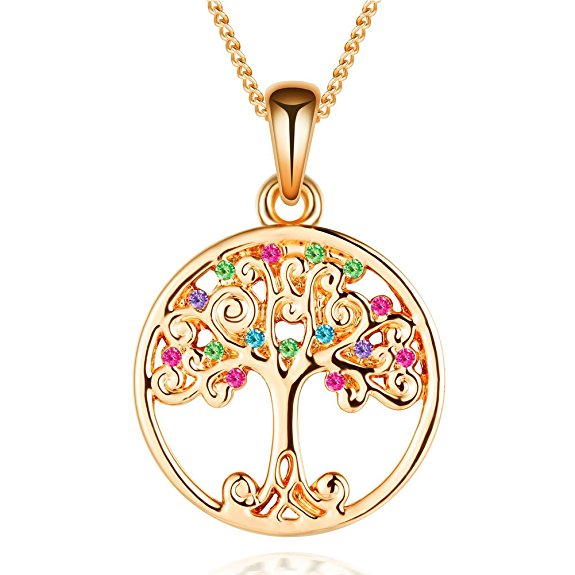 Murtoo Tree of Life Necklace Decorated with Colorful Swarovski Element Crystals Life Tree necklace For Women