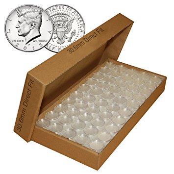25 Direct Fit Airtight 30.6mm Coin Holders Capsules For JFK HALF DOLLAR