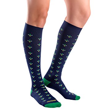 Nurse Compression Socks - Graduated Support Stockings for Nurses – Cute Flower Design, Improve Circulation – Fresh Legs