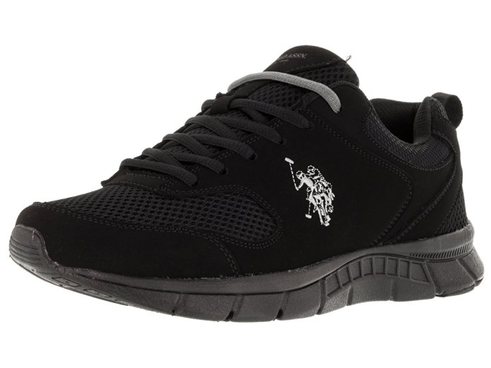 US Polo Assn. Mens Clutch Black Mono Chrome Sneakers