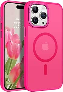 BENTOBEN iPhone 14 Pro Phone Case,iPhone 14 Pro Case [Compatible with MagSafe] Translucent Matte Slim Shockproof Women Men Girl Protective Case Cover for iPhone 14 Pro 6.1",Hot Pink