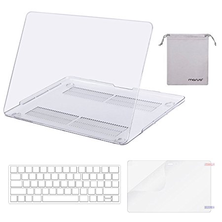 Mosiso MacBook Pro 15 Case 2017 & 2016 Release A1707, Plastic Hard Case Shell with Keyboard Cover with Screen Protector with Storage Bag for Newest MacBook Pro 15 Inch with Touch Bar, Crystal Clear