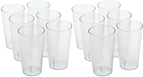 Winco - Clear Plastic Tumbler/Stackable Restaurant Beverage cup,12 Pk,16 oz.