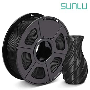 SUNLU PETG 3D Printer Filament, Dimensional Accuracy  /- 0.02 mm, 1 kg Spool, 1.75 mm, Black