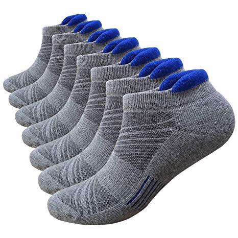 Men's Low Cut Running Sock Cotton 3/7 Pack Performance Comfort No Show Athletic Cushion Socks Tab L and XXL