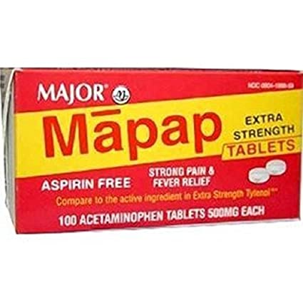 Mapap Extra Strength Tablets, 500mg, 100ct (2 PACK)