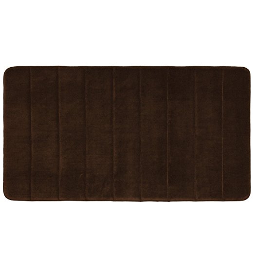 Townhouse Rugs Luxurious 19-1/2-Inch by 36-Inch Memory Foam Bath Rug, Brown