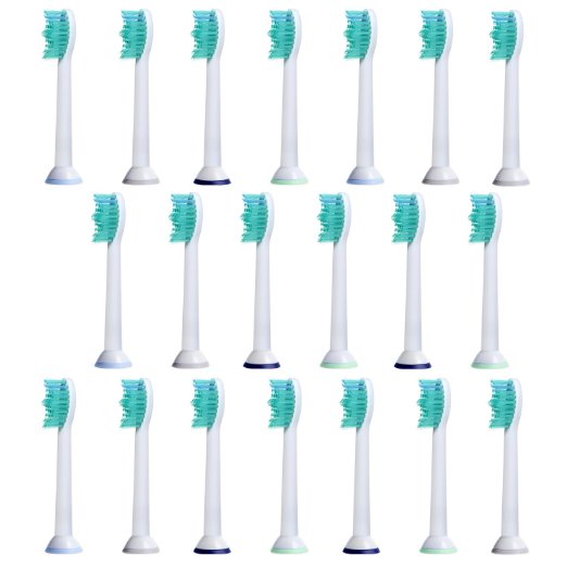 20 Pcs 5x4 E-Cron Toothbrush heads Replacement for Philips Sonicare ProResults Fully Compatible With The Following Philips Electric ToothBrush Models DiamondClean FlexCare FlexCare Platinum FlexCare HealthyWhite 2 Series EasyClean and PowerUp