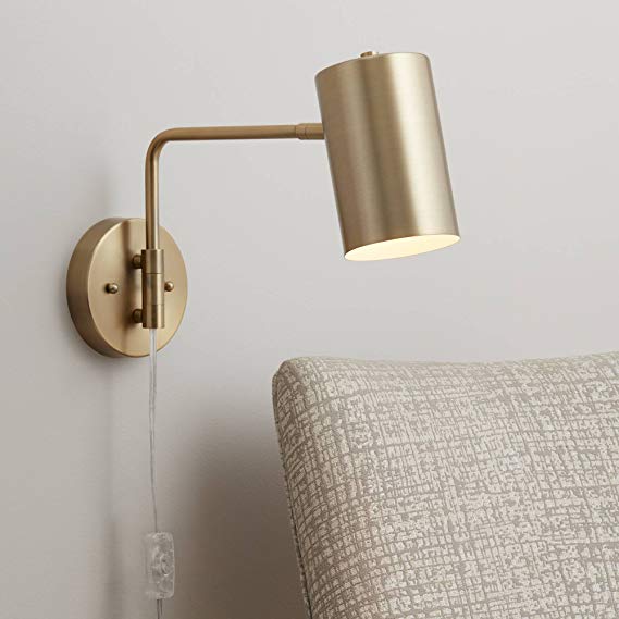 Carla Polished Brass Down-Light Swing Arm Wall Lamp - 360 Lighting