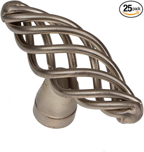 GlideRite Hardware 3041-SN-25 2 inch Diameter Satin Nickel Oval Birdcage Cabinet Knob 25 Pack, Finish