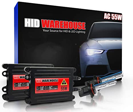 HID-Warehouse 55W AC Xenon HID Lights with Premium Slim AC Ballast - 9006 3000K - 3K Golden Yellow - 2 Year Warranty