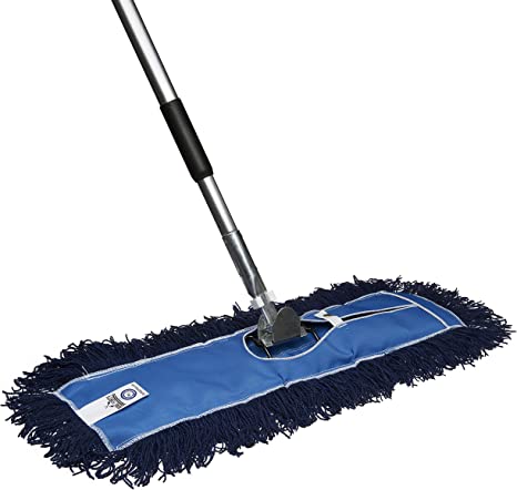 Nine Forty Residential | Commercial 24 Inch Janitorial USA Floor Dry Dust Mop Broom Set | Handle